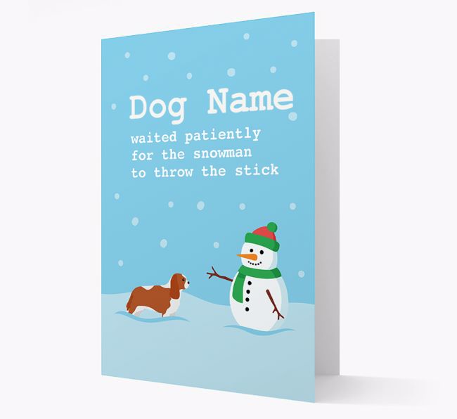 '{dogsName} and Snowman' - Personalised {breedFullName} Christmas Card